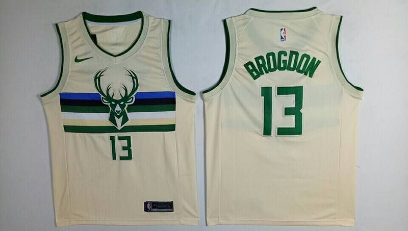 Men Milwaukee Bucks #13 Brogdon Gream City Edition Nike NBA Jerseys